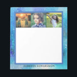 Create your own family photo collage watercolor notepad<br><div class="desc">Create your own family photo collage,  family name,  watercolor patterned notepad.
Add your own photos and name to create a very personal and unique notepad.</div>