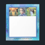 Create your own family photo collage watercolor notepad<br><div class="desc">Create your own family photo collage,  family name,  watercolor patterned notepad.
Add your own photos and name to create a very personal and unique notepad.</div>