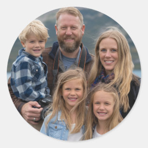 Create your own family photo Customisable Classic Round Sticker