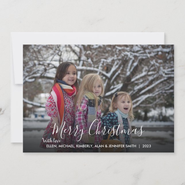Create your own family photo Merry Christmas Holiday Card (Front)