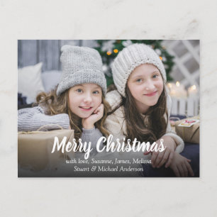 Create your own family photo Merry Christmas Holiday Postcard