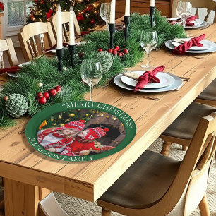 Create your own family photo Merry Christmas Paper Plate
