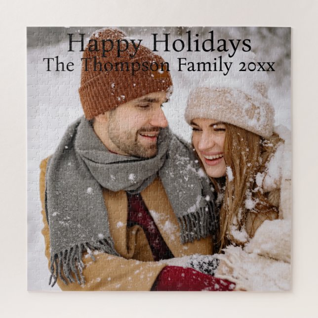 Create your own family photo modern stylish  jigsaw puzzle (Vertical)