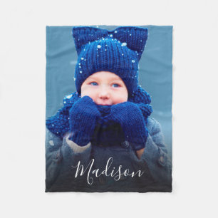 Create Your Own Family Photo Monogram Fleece Blanket
