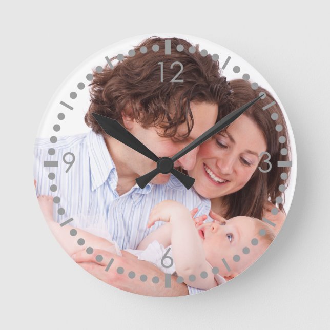 Create your own family photo round clock (Front)