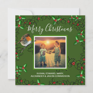 Create your own family photos Merry Christmas Holiday Card