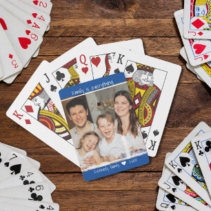 Create Your Own Family Quote Photo Name Blue Playing Cards