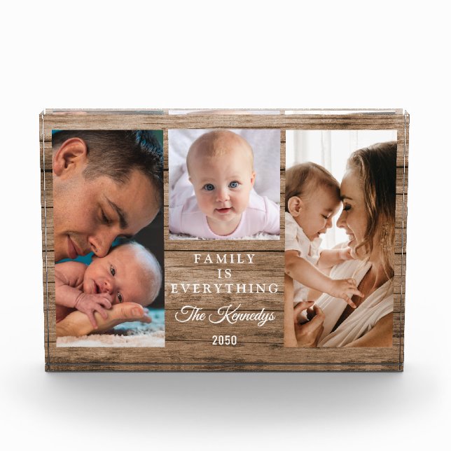 Create Your Own Family Quote Wood 3 Collage   Photo Block (Front)