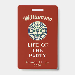  Create Your Own Family Reunion Party Best Award ID Badge