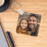 Create your own Father Daughter Photo Key Ring<br><div class="desc">Design a meaningful keepsake with this customizable father daughter photo keychain. This simple and modern layout allows you to add your photo and name.
Available on the back is space for short greeting.</div>