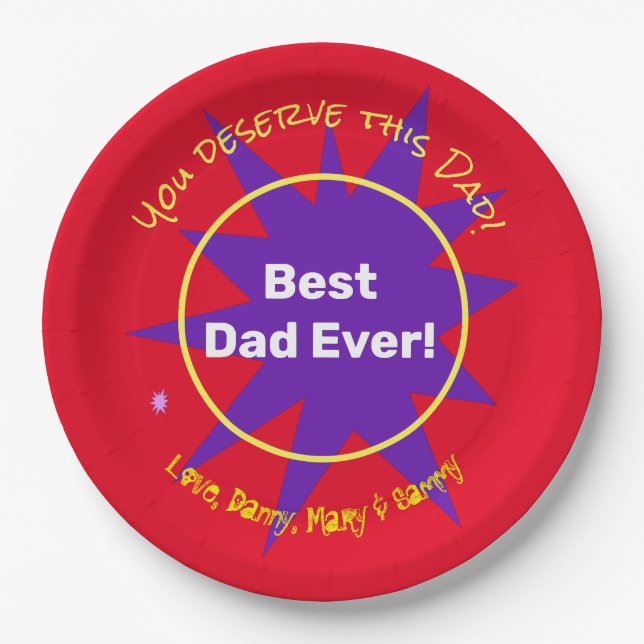 Create Your Own Fathers Day Personalised  Paper Plate (Front)