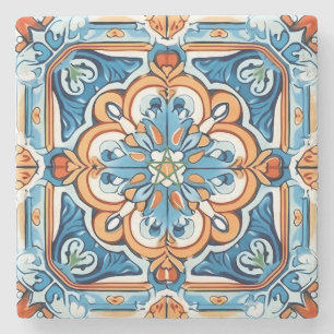 Create Your Own Faux Painted Colourful Floral Stone Coaster