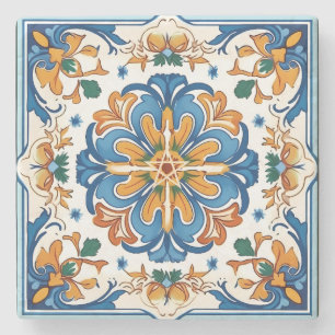 Create Your Own Faux Painted Multicolored Mandala Stone Coaster