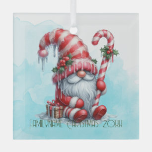 Create Your Own Festive Peppermint Christmas Gnome Glass Tree Decoration