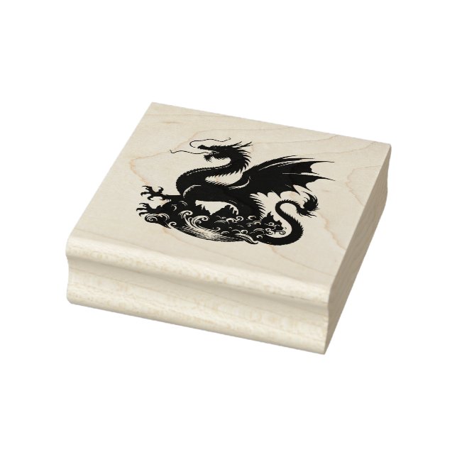 Create Your Own Fierce Water Dragon Emblem Rubber Stamp (Stamp)
