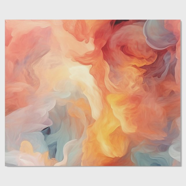 Create Your Own Fiery Alcohol Ink Smoke Wrapping Paper (Flat)