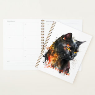 Create Your Own Fiery Black Cat Planner