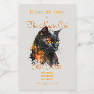 Create Your Own Fiery Black Cat Wine Label