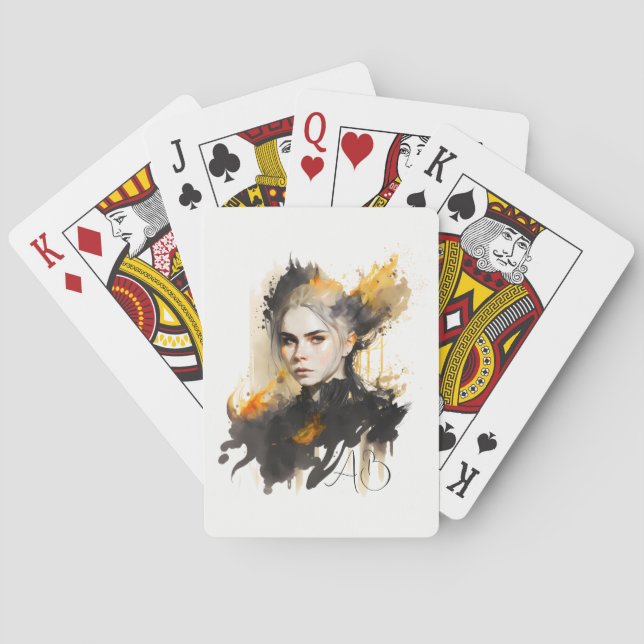 Create Your Own Fiery Witch Playing Cards (Back)