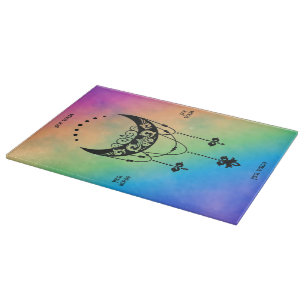 Create Your Own Filigree Boho Moon Silhouette Cutting Board