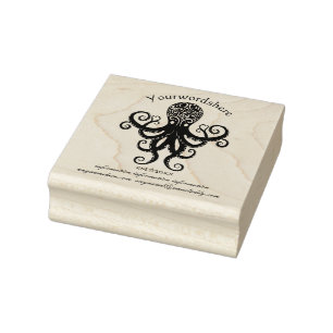 Create Your Own Filigree Kraken Sealife Rubber Stamp