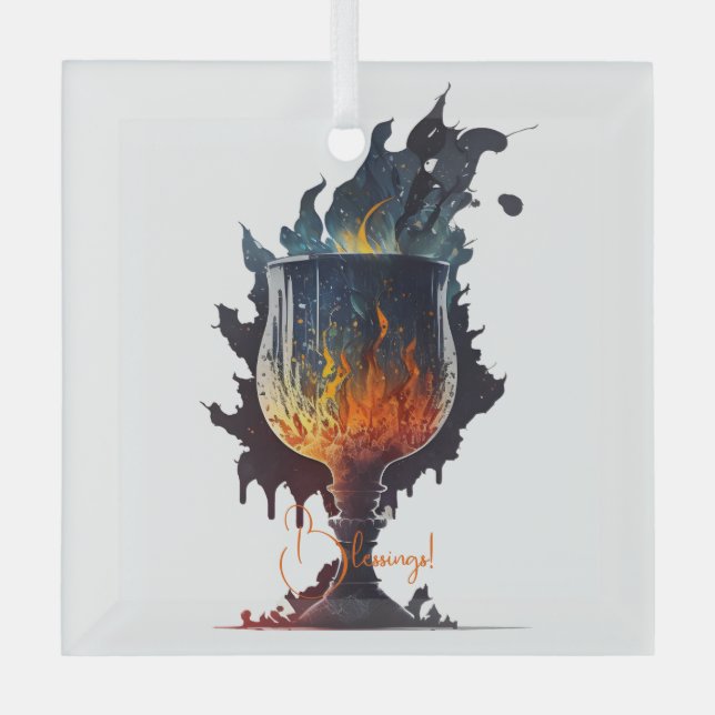 Create Your Own Fire Chalice Glass Tree Decoration (Front)