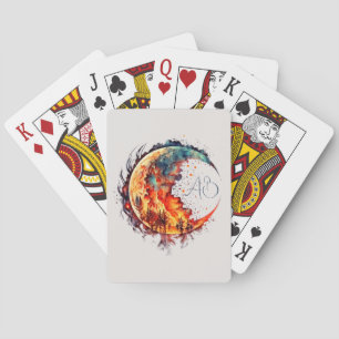 Create Your Own Fire Moon Playing Cards