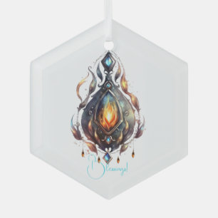 Create Your Own Fire Topaz Bejeweled Glass Tree Decoration