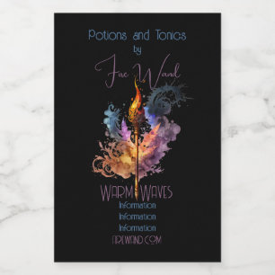 Create Your Own Fire Wand Food Label