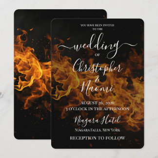 Create Your Own Fire Wedding Invitation