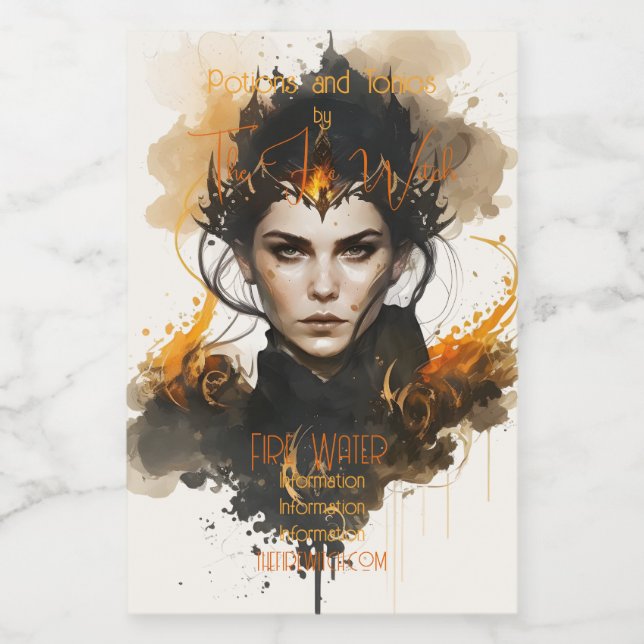 Create Your Own Fire Witch Food Label (Single Label)