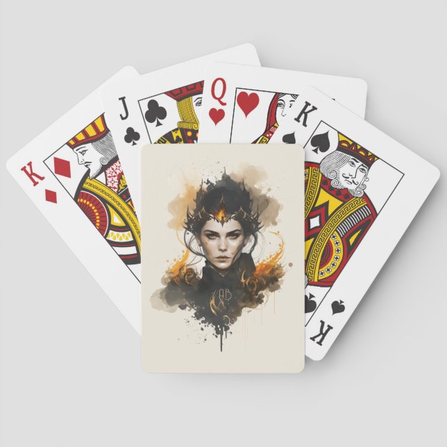 Create Your Own Fire Witch Playing Cards (Back)