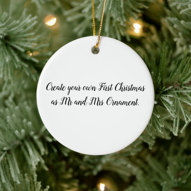 Create Your Own First Christmas as Mr Mrs Ornament (Tree)