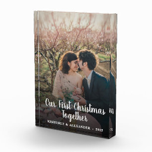 Create your own first christmas together photo block