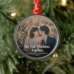 Create your own First Christmas Together photo Metal Ornament<br><div class="desc">Create your own First Christmas Together photo ornament.
Very nice Christmas keepsake for couples,  newlyweds.
Add your own photos,  add your text and names.</div>