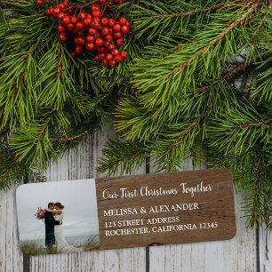 Create your own first Christmas Together photo Return Address Label