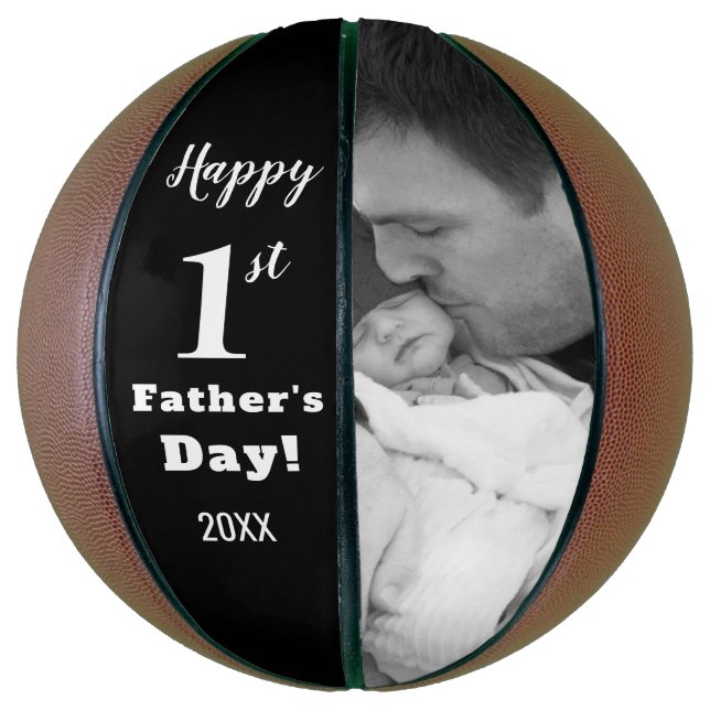 Create Your Own First Father's Day Custom Photo Basketball (Vertical)