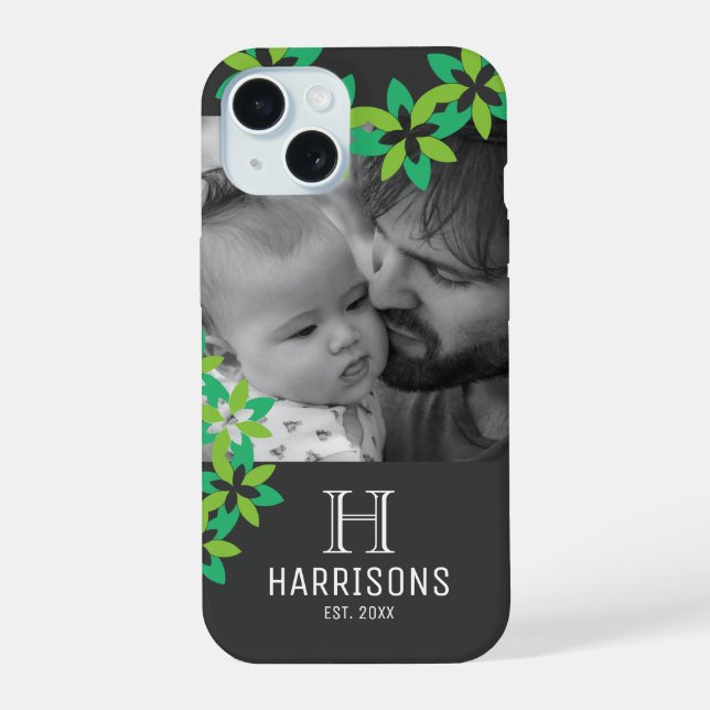 Create Your Own First Father's Day Photo iPhone 15 Case (Back)