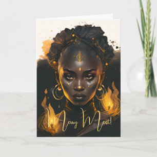 Create Your Own Flaming Golden Witch Card