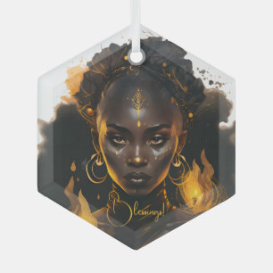 Create Your Own Flaming Golden Witch Glass Tree Decoration