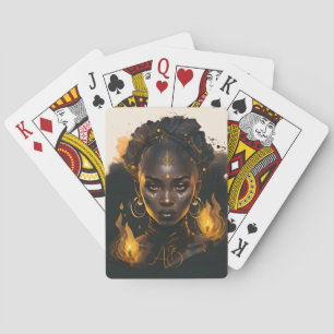 Create Your Own Flaming Golden Witch Playing Cards