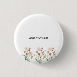 Create Your Own Floral 3 Cm Round Badge