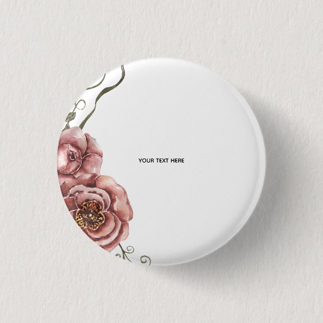 Create Your Own floral  3 Cm Round Badge (Front)