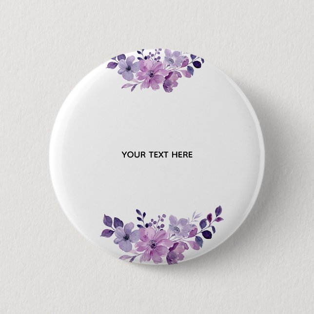 Create Your Own Floral 6 Cm Round Badge (Front)