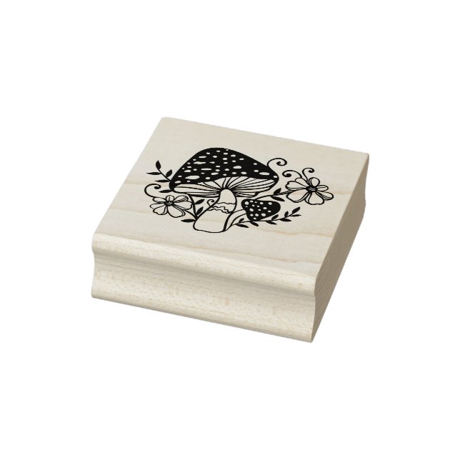 Create Your Own Floral Agaric Mushrooms Toadstools Rubber Stamp (Stamp)