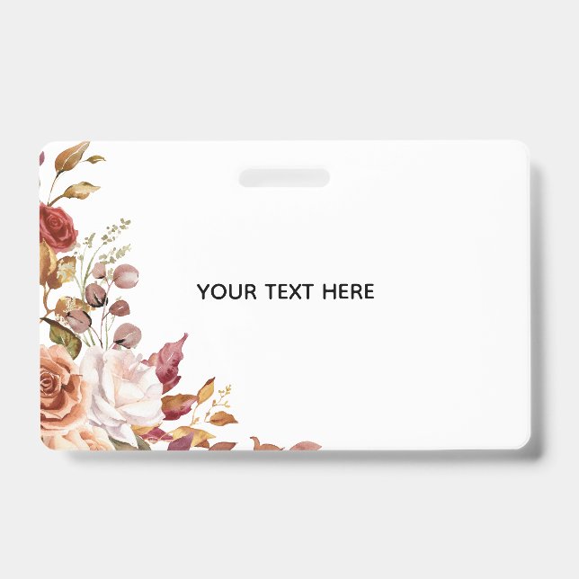 Create Your Own Floral Badge ID Badge (Front)