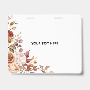 Create Your Own Floral Badge ID Badge