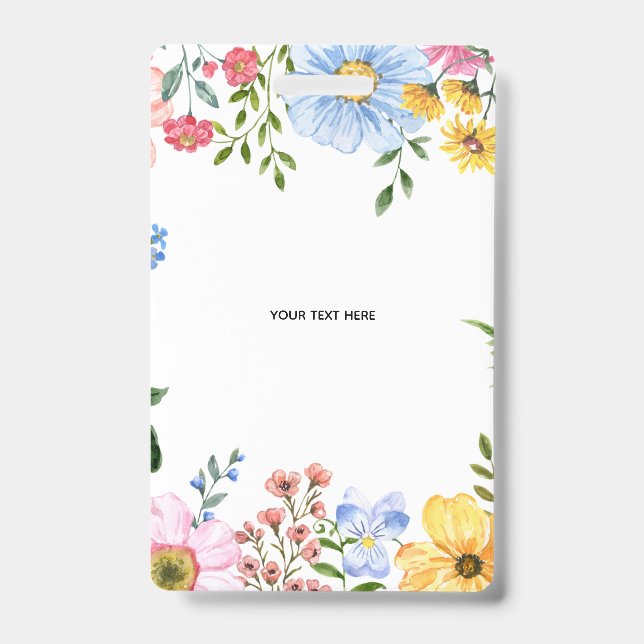 Create Your Own floral Badge ID Badge (Front)