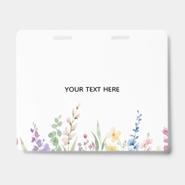 Create Your Own Floral Badge ID Badge (Front)