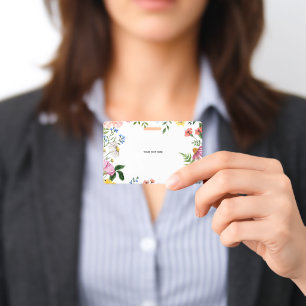 Create Your Own floral Badge ID Badge